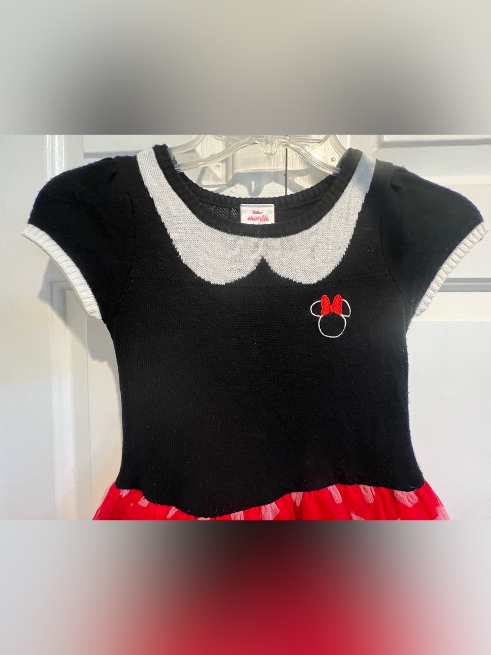Minnie Mouse 🖤❤️ Style Costume Dress - Sweater Top & 3 tier Red Skirt - Picture 3 of 7